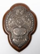 Cape Colony National Rifle Association prize shield (as previous lot), also bearing Mappin & Webb
