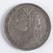 George IV AR crown 1821 Laureate head, Secundo (ESC 246) NVF £80-120