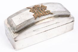 A late Victorian Indian Lancers hall marked silver pouch flap, mounted with Imperial crown above “