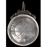 The Military Association of St Andrews and St George's Volunteers engraved silver medal, obverse: St