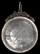 The Military Association of St Andrews and St George's Volunteers engraved silver medal, obverse: St
