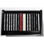 The Beatles CD collection in tambour lidded presentation case. 15 albums, booklet and wood effect