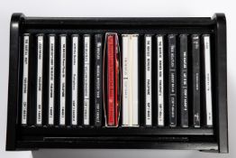 The Beatles CD collection in tambour lidded presentation case. 15 albums, booklet and wood effect