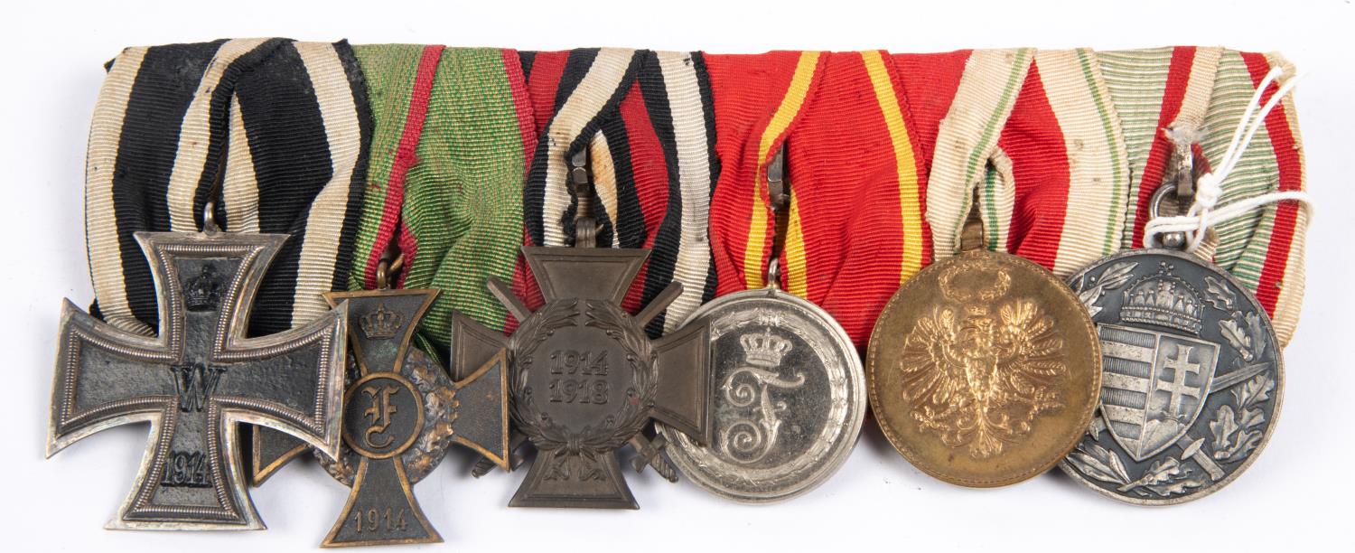 A group of six German medals: 1914 Iron Cross 2nd Class, Anhalt Friedrich Cross, 1914-18 Honour