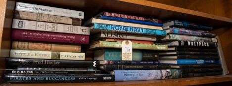 27 books relating to the navy, sailing ships, maritime, museum, pirates and buccaneers, etc; and 7