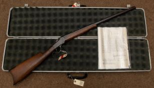 ** A .22" Short Winchester falling block rifle No 32519, 40½", heavy octagonal barrel 24¼",