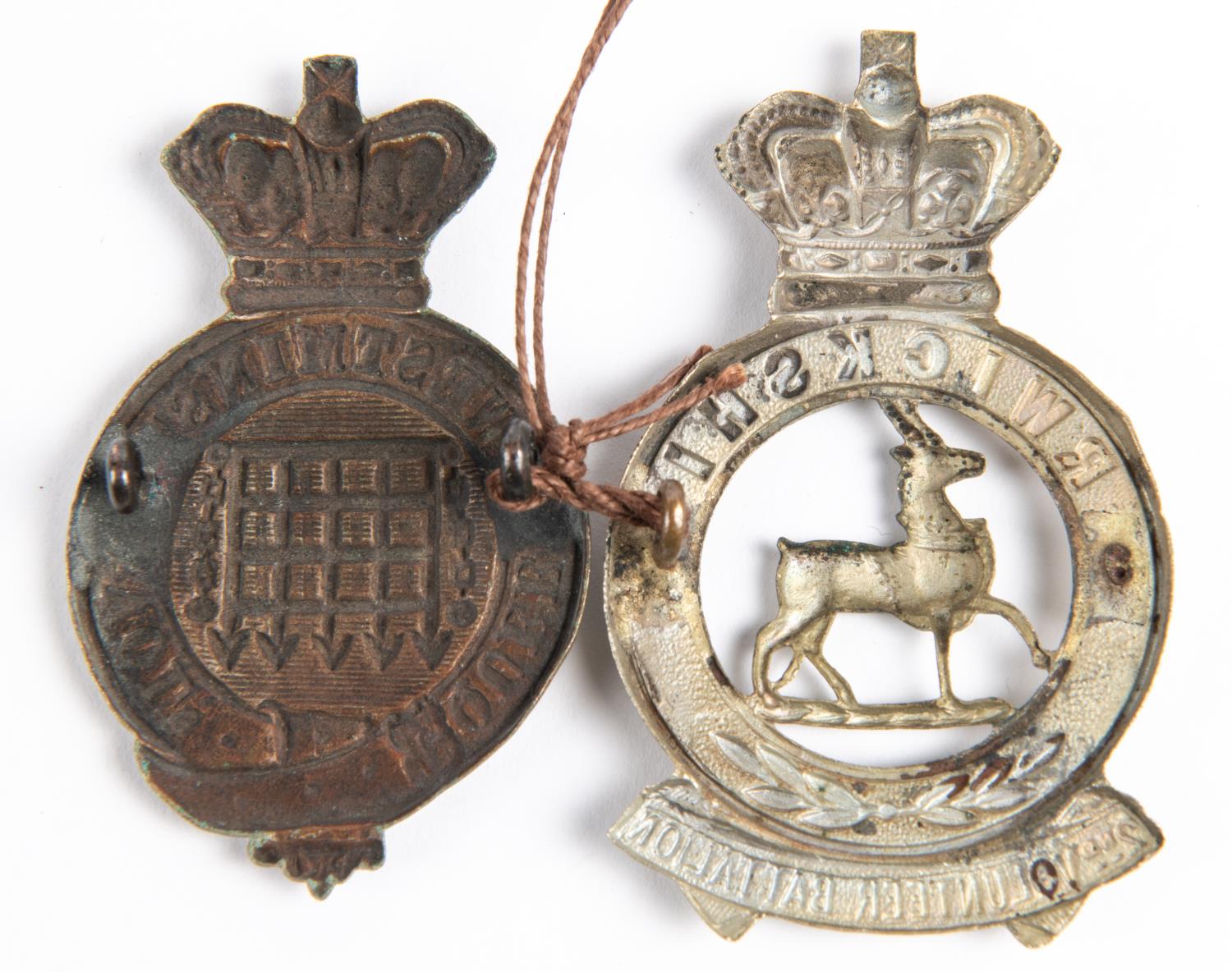 A Victorian white metal glengarry badge of the 2nd Vol Battalion the Warwickshire Regiment, (one lug - Image 2 of 2