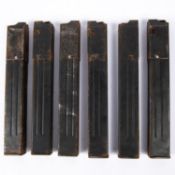 6 Third Reich MP40 type stick magazines. GC (slight rust patches). £60-90