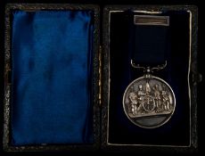 2nd Norfolk Artillery Volunteers Hon Member silver medal, piece 30mm with foliate swivel