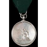 A Rifle Volunteer medal, obverse kneeling rifleman, no legend, designers name W J Taylor London