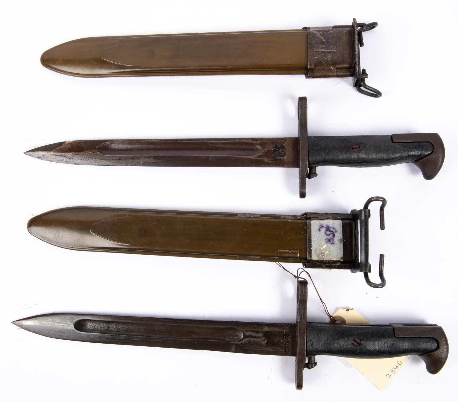 2 MI1943 knife bayonets, dated 1942 in plastic scabbards. VGC £80-100 - Image 3 of 5