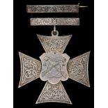 Berwickshire Artillery Vols: a large silver shooting award, not HM, being a 4 armed cross, each