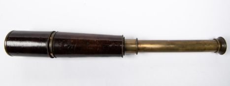 A WWI 3 draw brass signalling telescope, marked “REL. SIG (Mk IV)” also “G.S/ R.& J BECK LTD/LONDON/