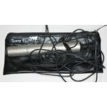 A Sony ECM77 omni-directional lapel microphone with soft case. Condition - appears to be working,