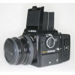 A Zenza Bronica SQ-4 camera, serial no. 1245236, with five lenses comprising; Zenzanon-PS 1:2.8 f=