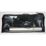 A Sony ECM77 omni-directional lapel microphone with soft case. Condition - appears to be working,