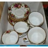 6 x Royal Albert Old Country Roses trios, cups, saucers, side plates.