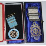 Two hallmarked silver Masonic medals.