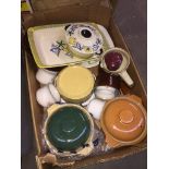 A box of ovenwares including Denby, T G Green, Stavangerflint, Norway etc
