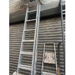 A set of large extending aluminium ladders
