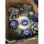 A box of Various Wedgwood Jasperware.