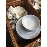 A basket of mixed pottery including some marked Union-Castle Line