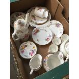 Appx 23 pieces Royal Crown Derby teaware including coffee pot, water jugs, plates , coffee cups etc