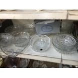 A collection of glass bowls including John Jenkins, Stuart and Gleneagles etc