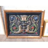 A 19th century Irish plaster moulding, 66cm x 47.5cm, maple frame.