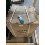 A box of 300 X 50ml travel size tubes WellaB hand sanitiser