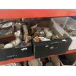 3 boxes of ceramics, ornaments, etc