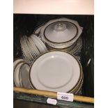 Dinner wares with Greek Key pattern border - approx 50 pieces