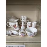 Royal Crown Derby 'Derby Posies' tea for two, 4 eggcups, butter portion dish & knife and