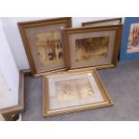Three photographic prints depicting the Sistine Chapel, 34cm x 24cm, framed and glazed.