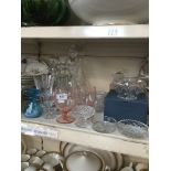 A collection of glassware including Waterford Marquis bowl, boxed Royal Doulton cystal vase,