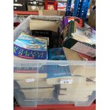 A box of mainly books including Harry Potter, Lord of the Rings etc, together with a stamp album and