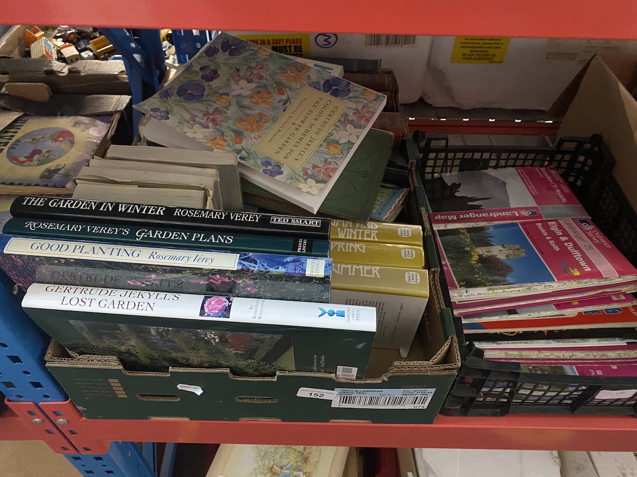 Two boxes of assorted books including Geology, Gardening, OS maps etc.