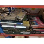 Two boxes of assorted books including Geology, Gardening, OS maps etc.