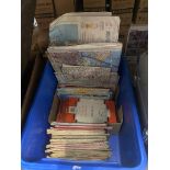 A box of over 25 OS maps with various aviation and other maps.