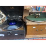 2 vintage gramophones