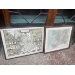 Two framed maps of Lancashire.
