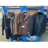 2 leather jackets and a vintage dinner suit