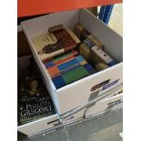 Three boxes of assorted books including Philippa Gregory etc.