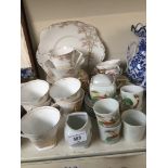 A Royal Standard Daisyfield part tea service, two bone china cups and saucers and a Japanese