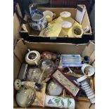 A box of collectables and a box of Carltonware