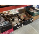 6 boxes of misc including ceramics, pottery, glassware, ornaments, vases, plates, some treen, etc.