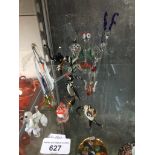 A quantity of hand made glass animals
