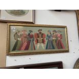 An embroidered picture of HenryVIII and his 6 wives
