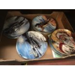 2 sets of decorative plates; Wedgwood Waterways by Winter Moonlight (8) and Native American