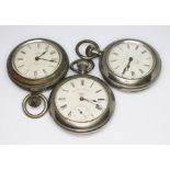 A group of three pocket watches by Waterbury Watch Co - USA, as found.